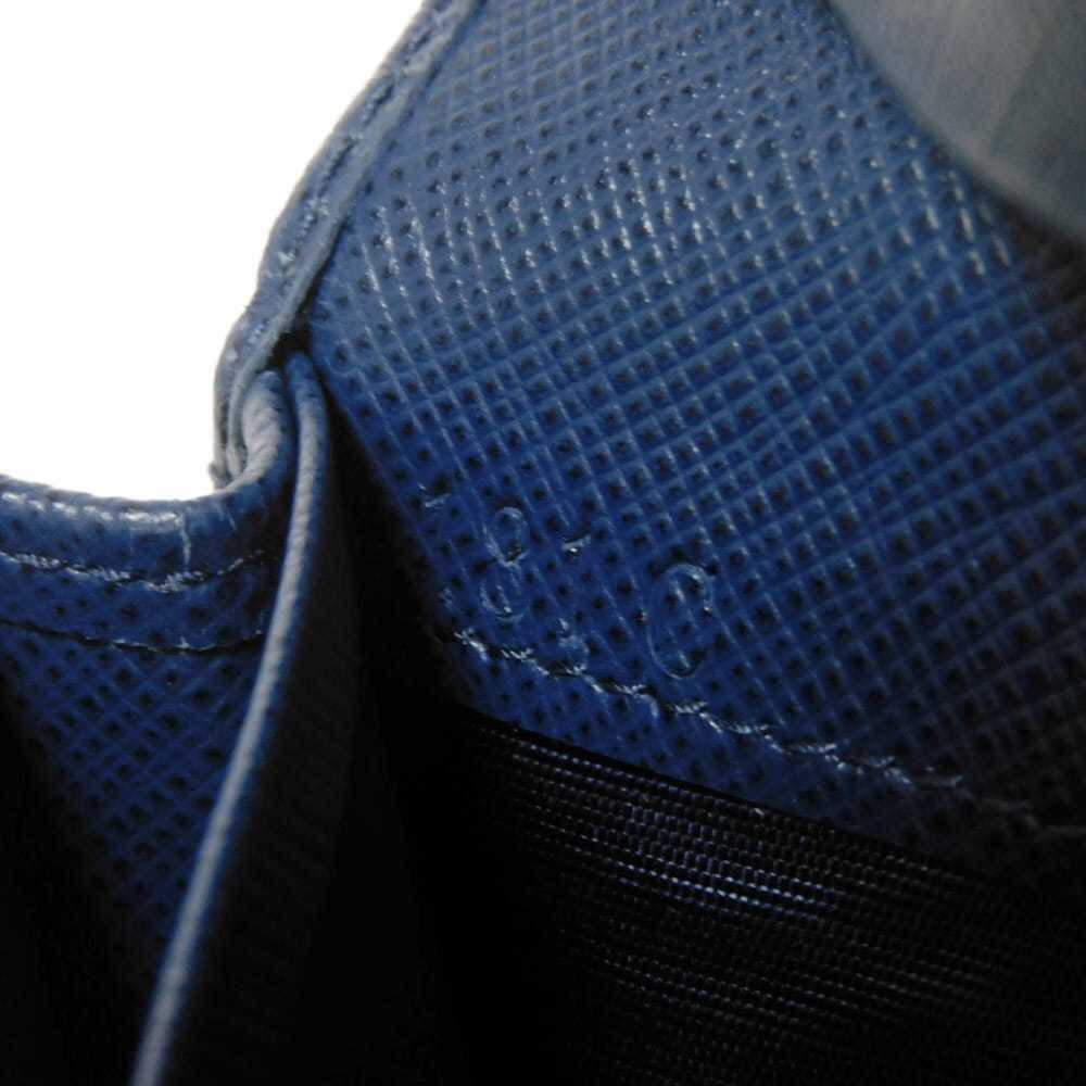 Prada Saffiano Metal Card Case, Blue, Snap Button Closure, Bi-fold, Plate, Bl... - Picture 13 of 16